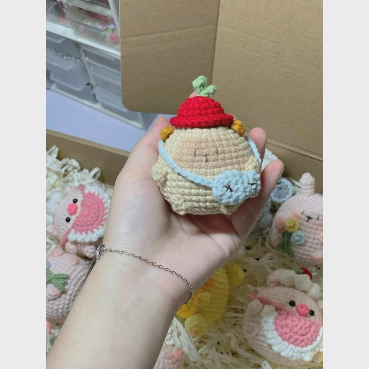 Crochet Adorable Chubby Animal Keychains: Chubby Plush Amigurumi Backpack Charm, Cute Animals Crochet, Amigurumi Animal Toy