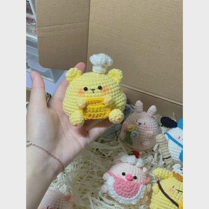 Crochet Adorable Chubby Animal Keychains: Chubby Plush Amigurumi Backpack Charm, Cute Animals Crochet, Amigurumi Animal Toy
