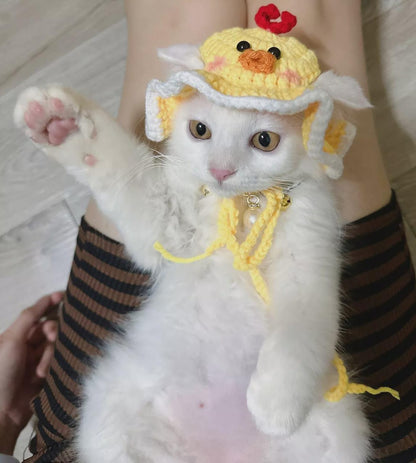 Handmade Cat Knit Hat, Pet Knit Scarf, Crochet Dog Hat, Cute Pet Accessories, Knitted Halloween Pet Outfit, Cat Lover Gifts, Dog Lover Gifts