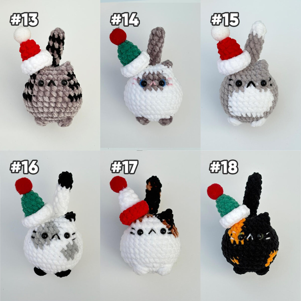 Buy 2 get 1 Crochet mini Christmas cat keychain Crochet Cat Stuffed Animal Cute Gift for Cat Lovers,Car Keyring, Soft Chubby Kitty Amigurumi