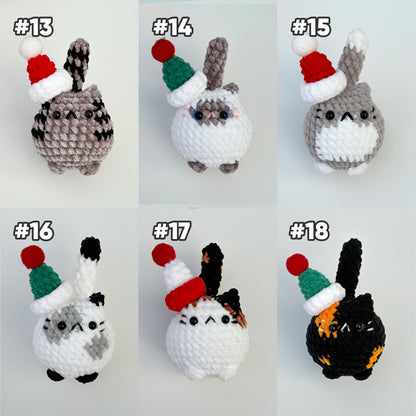 Buy 2 get 1 Crochet mini Christmas cat keychain Crochet Cat Stuffed Animal Cute Gift for Cat Lovers,Car Keyring, Soft Chubby Kitty Amigurumi