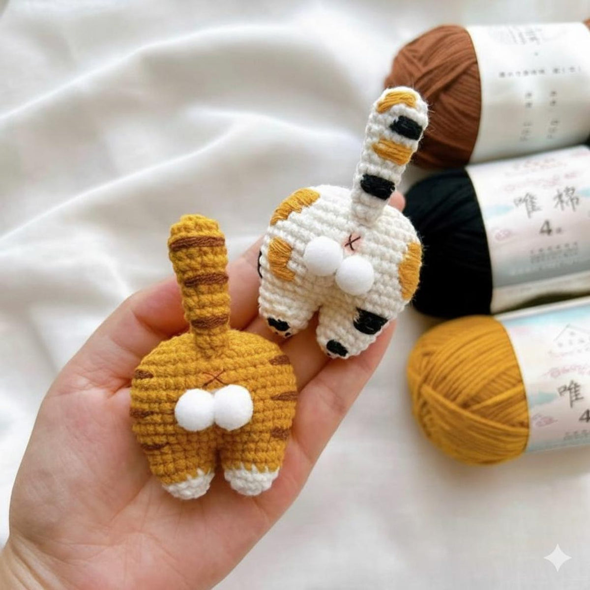 Personalized Crochet Butt Cat Keychain, Funny Crochet Cat Stuffed Animal, Cute Gift for Cat Lovers, Car Keyring, Soft Chubby Kitty Amigurumi
