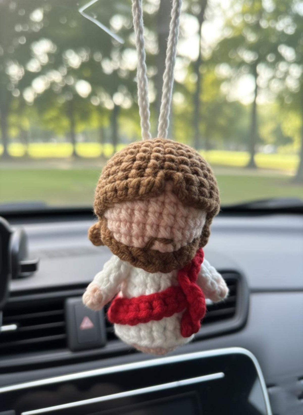 Handmade Crochet Jesus Hanging, Christian Gift, Jesus Car Mirror Hanging, Religious Amigurumi Ornament, Christmas Gift, Baptism Gift