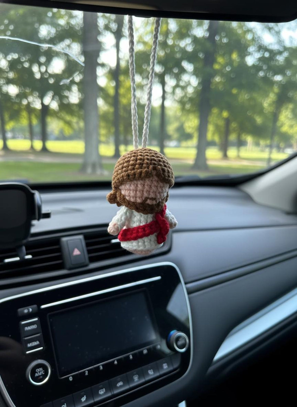 Handmade Crochet Jesus Hanging, Christian Gift, Jesus Car Mirror Hanging, Religious Amigurumi Ornament, Christmas Gift, Baptism Gift