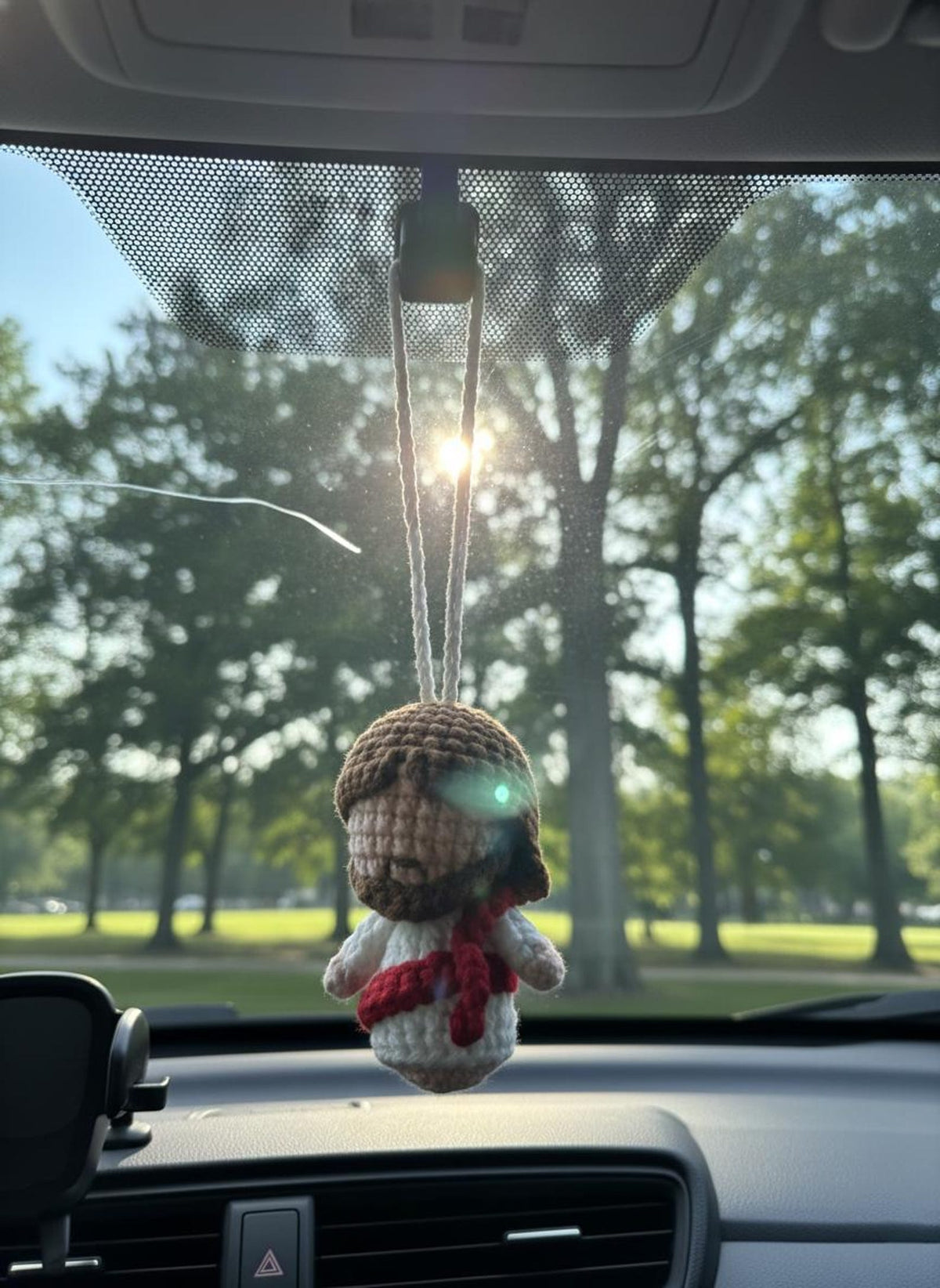 Handmade Crochet Jesus Hanging, Christian Gift, Jesus Car Mirror Hanging, Religious Amigurumi Ornament, Christmas Gift, Baptism Gift