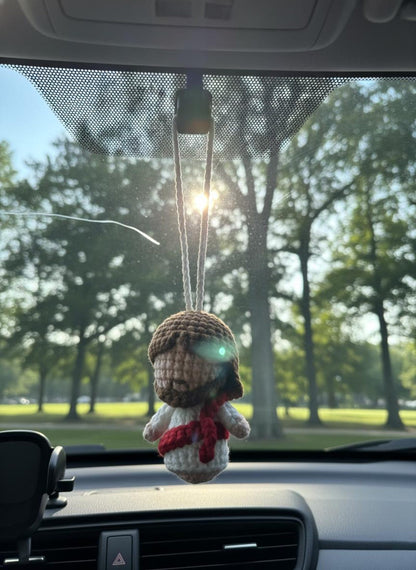 Handmade Crochet Jesus Hanging, Christian Gift, Jesus Car Mirror Hanging, Religious Amigurumi Ornament, Christmas Gift, Baptism Gift