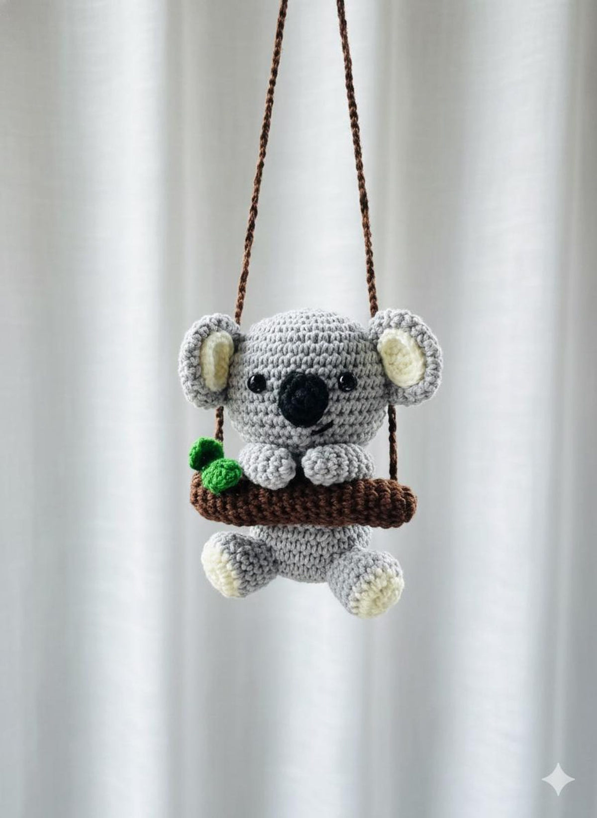 Crochet Koala Car Hanging, Cute Koala Amigurumi Rearview Mirror Charm, Koala Plush Car Accessory, Valentine Gift for Her