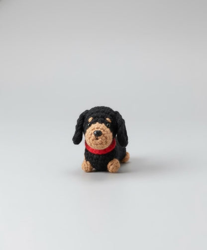 Buy 2 Get 1 Handmade Crocheted Dachshund Keychain, Crochet Wiener Dog Keychain, Handmade Dog, Crochet Keychain, Gift For Dog Lovers