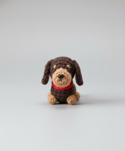 Buy 2 Get 1 Handmade Crocheted Dachshund Keychain, Crochet Wiener Dog Keychain, Handmade Dog, Crochet Keychain, Gift For Dog Lovers