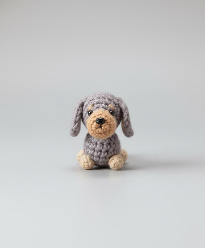 Buy 2 Get 1 Handmade Crocheted Dachshund Keychain, Crochet Wiener Dog Keychain, Handmade Dog, Crochet Keychain, Gift For Dog Lovers