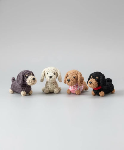 Buy 2 Get 1 Handmade Crocheted Dachshund Keychain, Crochet Wiener Dog Keychain, Handmade Dog, Crochet Keychain, Gift For Dog Lovers