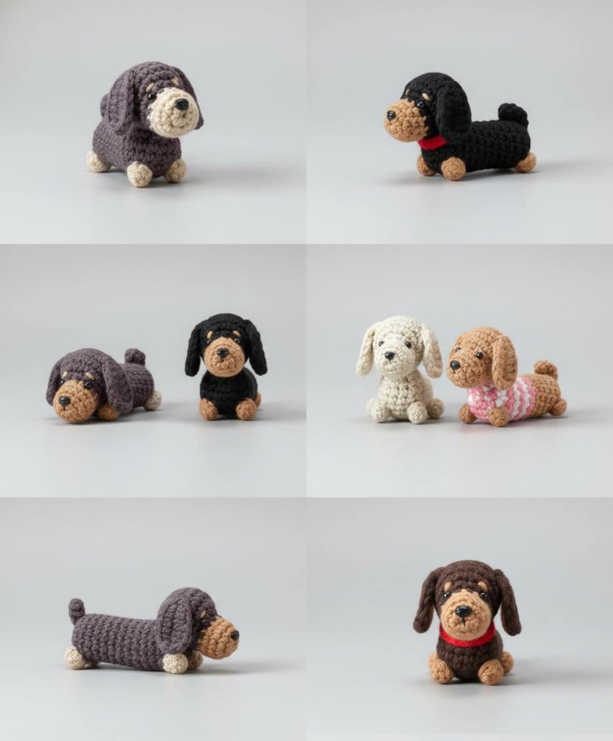 Buy 2 Get 1 Handmade Crocheted Dachshund Keychain, Crochet Wiener Dog Keychain, Handmade Dog, Crochet Keychain, Gift For Dog Lovers
