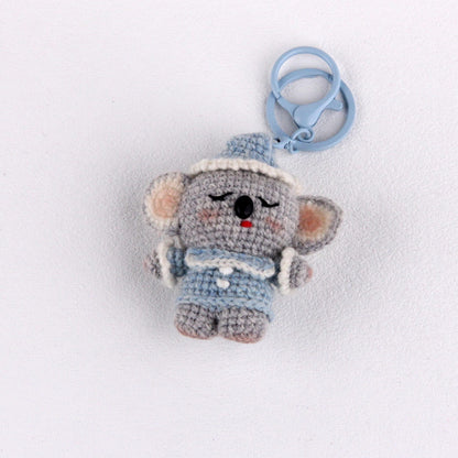 Hand Crochet Koala Sculpture Wool Thread Purse Trinket Juvenile Plaything Ornament Charms Gathering Favors Christmas Holiday Goods