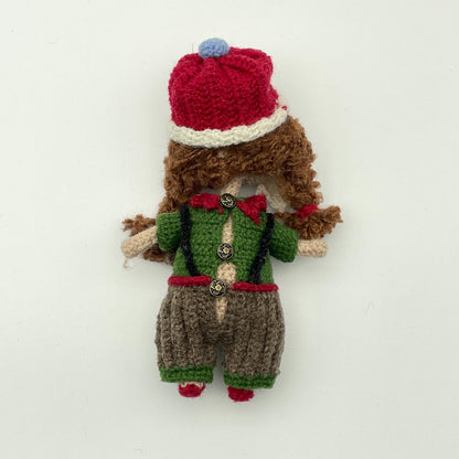 Hand Knit Wool Figurine Prominent Fangs Holiday Embellishment Crochet Plaything Pal Tokens Birthday Surprises Christmas Festive Trinkets