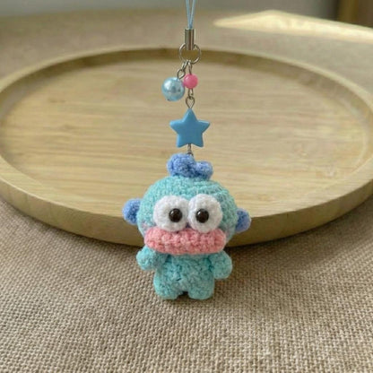 Cute Y2k Crochet Sanrio Keychains, Handmade Amigurumi Plush Bag Charms, Tiny Stuffed Animal Gifts, Friend Gift, Cat Crochet Keychain