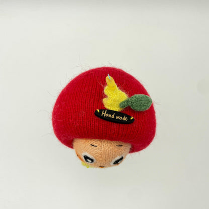 Hand Knit Wool Apple Figurine Cheerful Nursery Embellishment Youth Tokens Vintage Curios Interior Surprises Christmas Holiday Trinkets