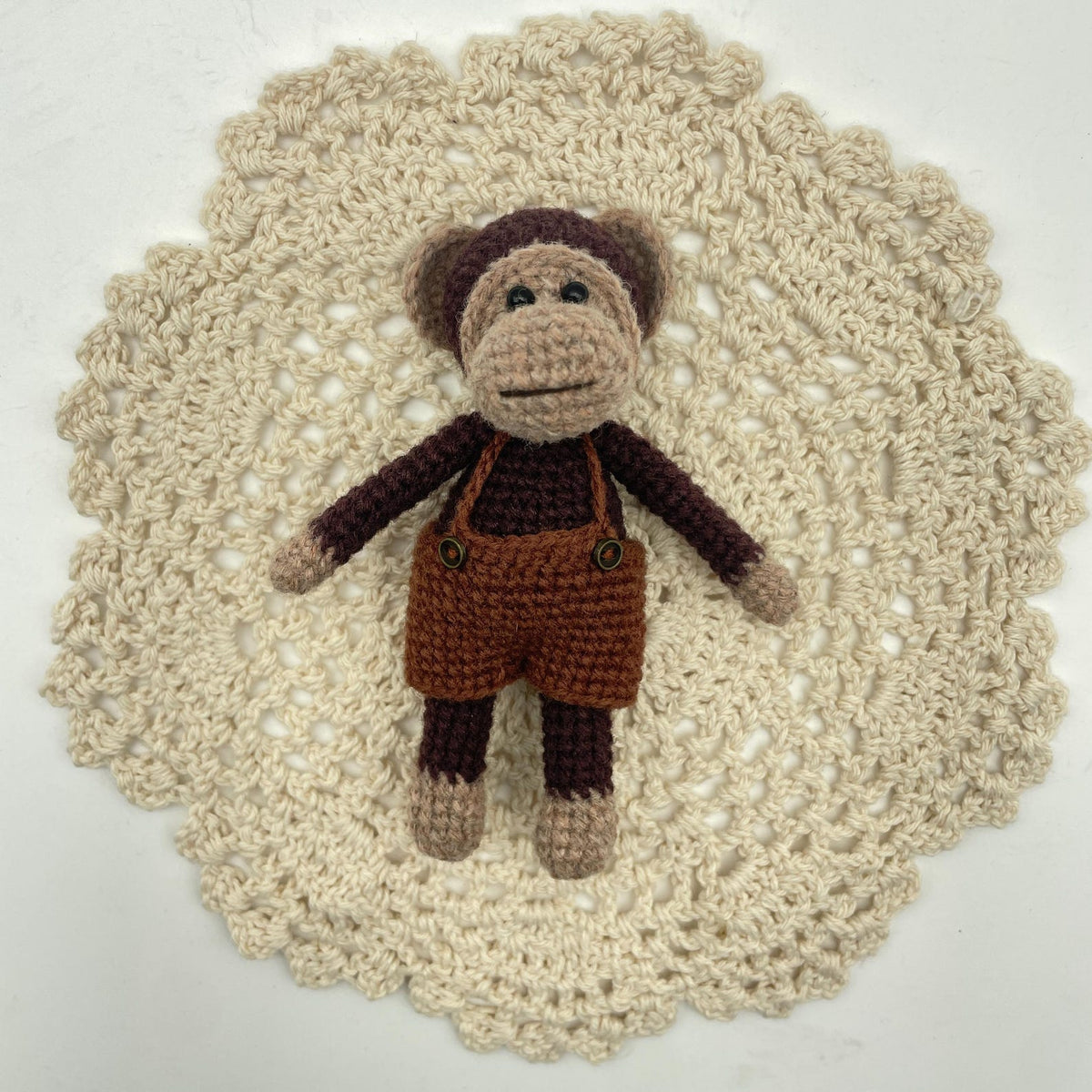 Artisan wool knit handicrafts, primate styled interior accents for bedroom & lounge, juvenile milestone memento, Yuletide household decor