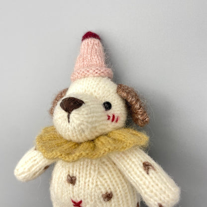 Hand Knit Dog Sculptures Youth Gathering Tokens Infant Space Embellishments Newborn Surprises Vintage Keepsakes Christmas Holiday Trinkets