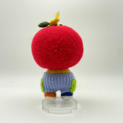Hand Knit Wool Apple Figurine Cheerful Nursery Embellishment Youth Tokens Vintage Curios Interior Surprises Christmas Holiday Trinkets