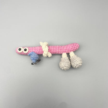 Hand Knit Wool Initial C Key Fob Vehicle Embellishment Modifiable Silhouette Romantic Monogram Trinkets Christmas Holiday Goods