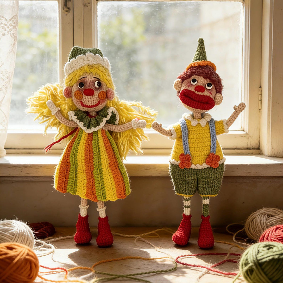 Handcrafted Circus Clown Statues Artistic Desktop Embellishments Vintage Keepsakes Romantic Tokens Christmas Holiday Trinkets