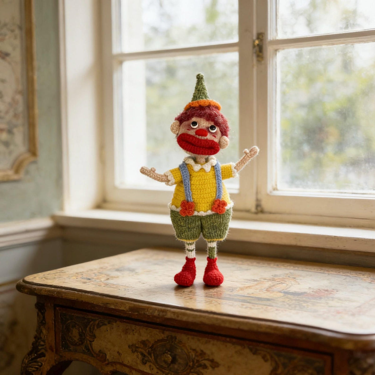 Handcrafted Circus Clown Statues Artistic Desktop Embellishments Vintage Keepsakes Romantic Tokens Christmas Holiday Trinkets