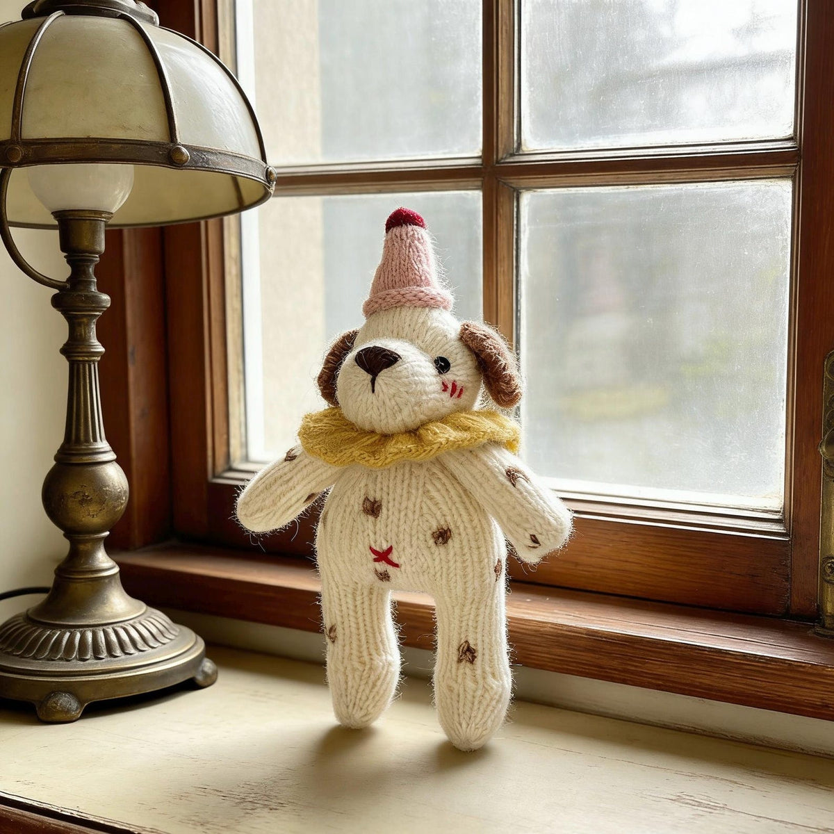 Hand Knit Dog Sculptures Youth Gathering Tokens Infant Space Embellishments Newborn Surprises Vintage Keepsakes Christmas Holiday Trinkets