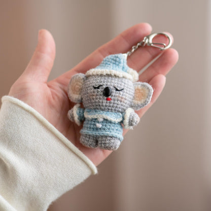 Hand Crochet Koala Sculpture Wool Thread Purse Trinket Juvenile Plaything Ornament Charms Gathering Favors Christmas Holiday Goods