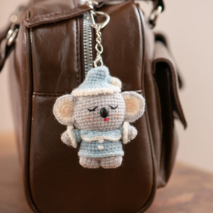 Hand Crochet Koala Sculpture Wool Thread Purse Trinket Juvenile Plaything Ornament Charms Gathering Favors Christmas Holiday Goods