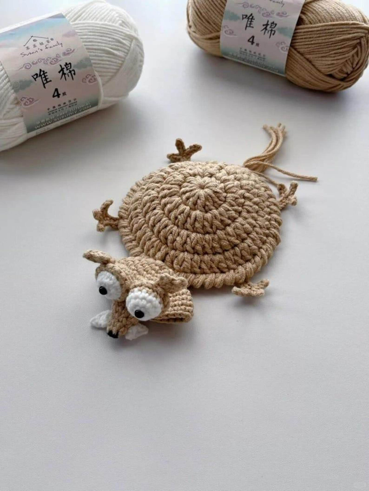 Crochet Scrat Squirrel Coaster Set, Ice Age Inspired Mug Rug, Cotton Yarn Desk DecorCoaster Decor, Cute Gift, Unique Gift for Her
