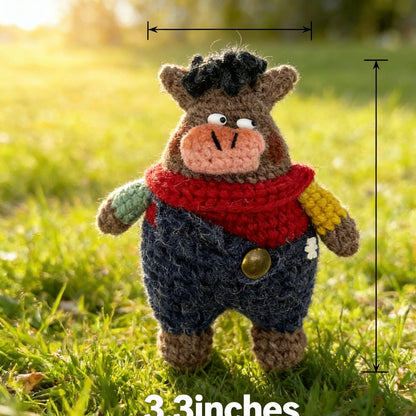 Hand Knit Pig Figurines Interior Home Accents Backpack Charms Presents For Crochet Lovers Collectible Keepsakes Christmas Holiday Trinkets