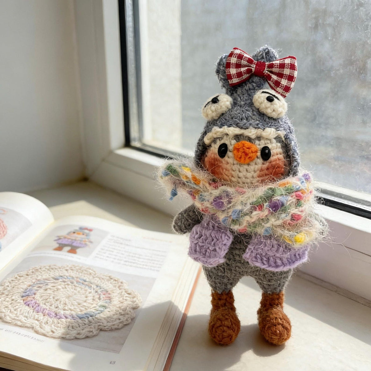 Hand Knit Penguin Figurines Table Ornaments Kids’ Presents Backpack Charms Curator-Worthy Keepsakes Christmas Holiday Trinkets