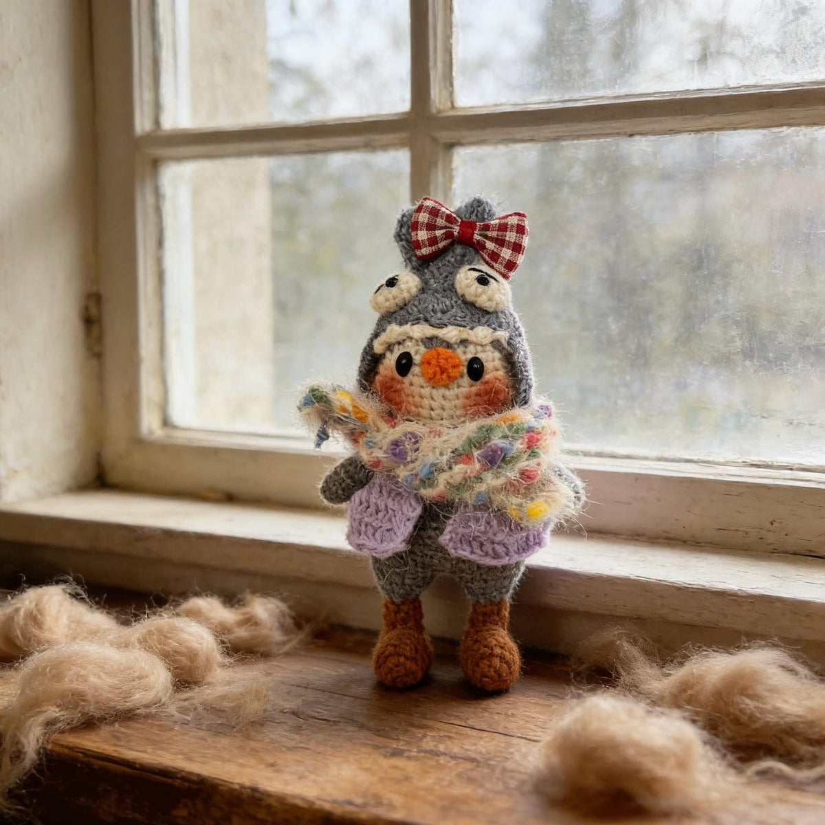 Hand Knit Penguin Figurines Table Ornaments Kids’ Presents Backpack Charms Curator-Worthy Keepsakes Christmas Holiday Trinkets