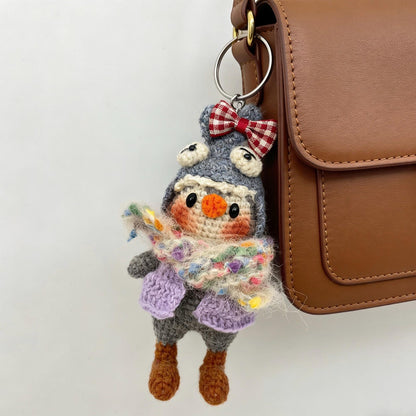 Hand Knit Penguin Figurines Table Ornaments Kids’ Presents Backpack Charms Curator-Worthy Keepsakes Christmas Holiday Trinkets
