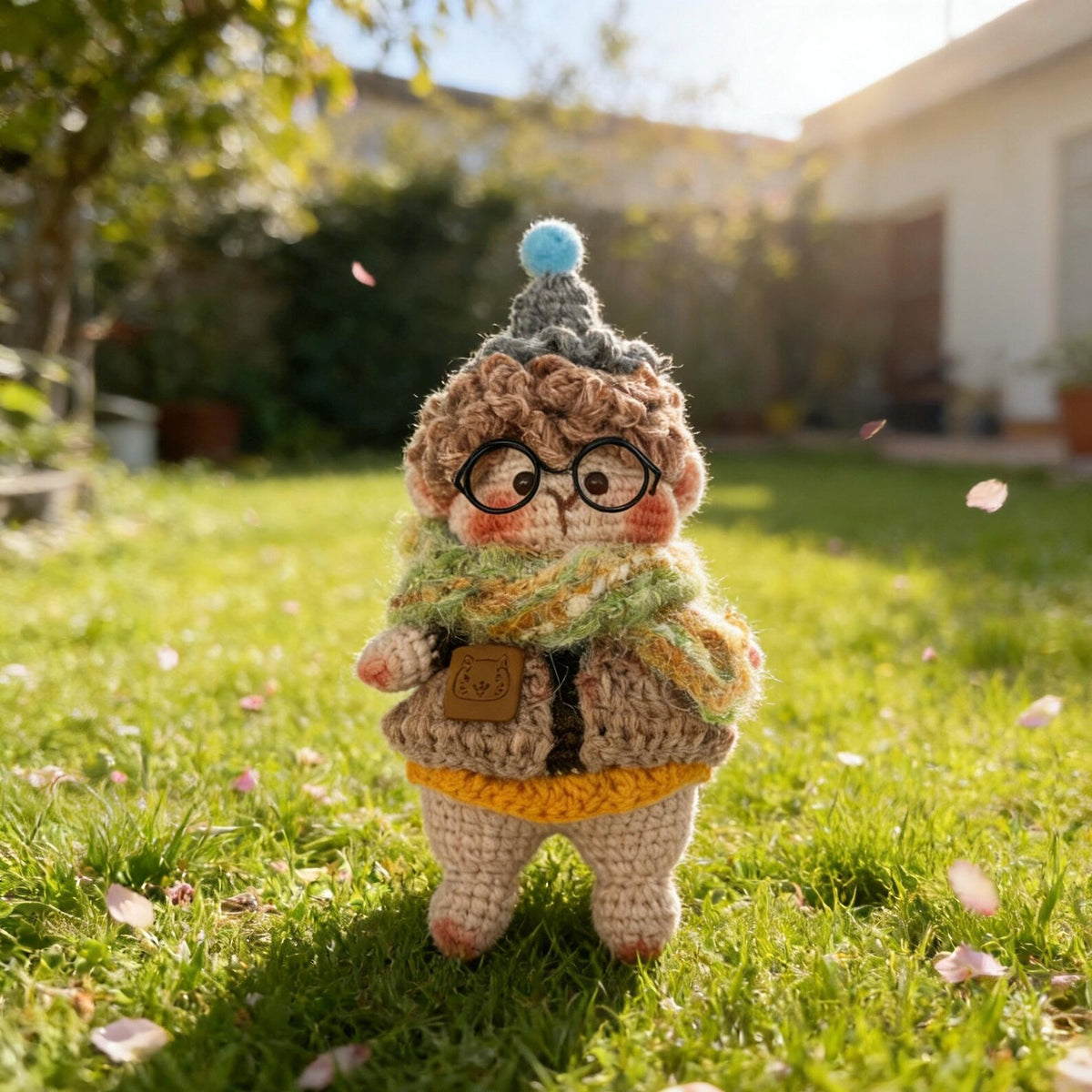 Hand Knit Boy Doll Indoor Table Ornament Birthday Memento Valentine’s Surprise Christmas Holiday Present Artisan Creative Home Decor
