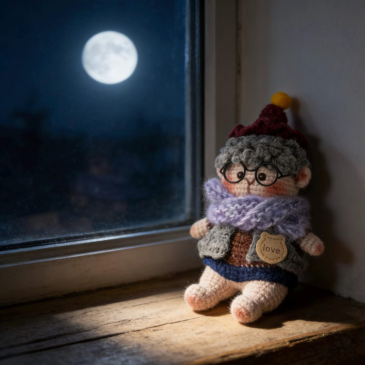 Hand Knit Boy Figurine Indoor Table Ornament Xmas Surprise Collector Keepsake Kids Birthday Gift Small Guest Thank You Gifts