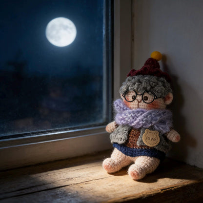 Hand Knit Boy Figurine Indoor Table Ornament Xmas Surprise Collector Keepsake Kids Birthday Gift Small Guest Thank You Gifts