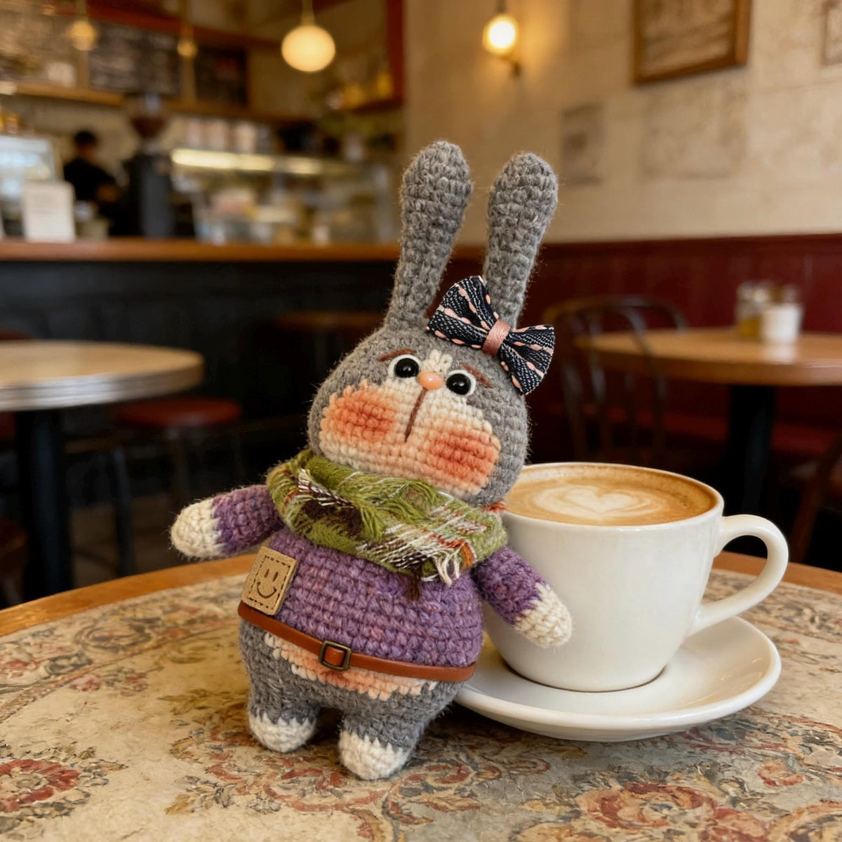 Hand-knitted rabbit dolls, children's birthday gifts, party-themed decorations, collectible dolls, Father's Day.