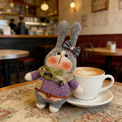 Hand-knitted rabbit dolls, children's birthday gifts, party-themed decorations, collectible dolls, Father's Day.
