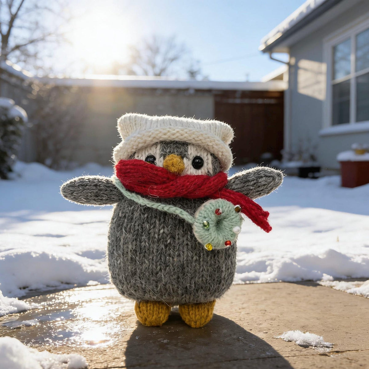 Artisan penguin figurines, imaginative souvenir pieces, purse dangling adornments, juvenile celebratory memento, Yuletide seasonal ornament