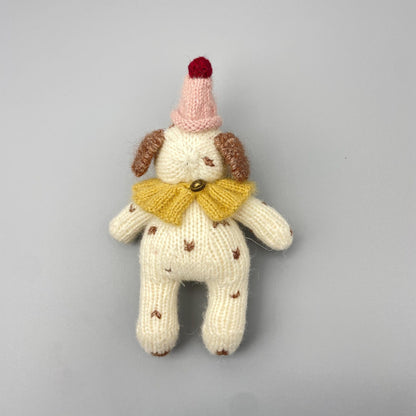 Hand Knit Dog Sculptures Youth Gathering Tokens Infant Space Embellishments Newborn Surprises Vintage Keepsakes Christmas Holiday Trinkets