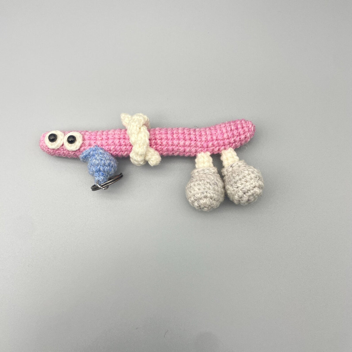 Hand Knit Wool Initial C Key Fob Vehicle Embellishment Modifiable Silhouette Romantic Monogram Trinkets Christmas Holiday Goods