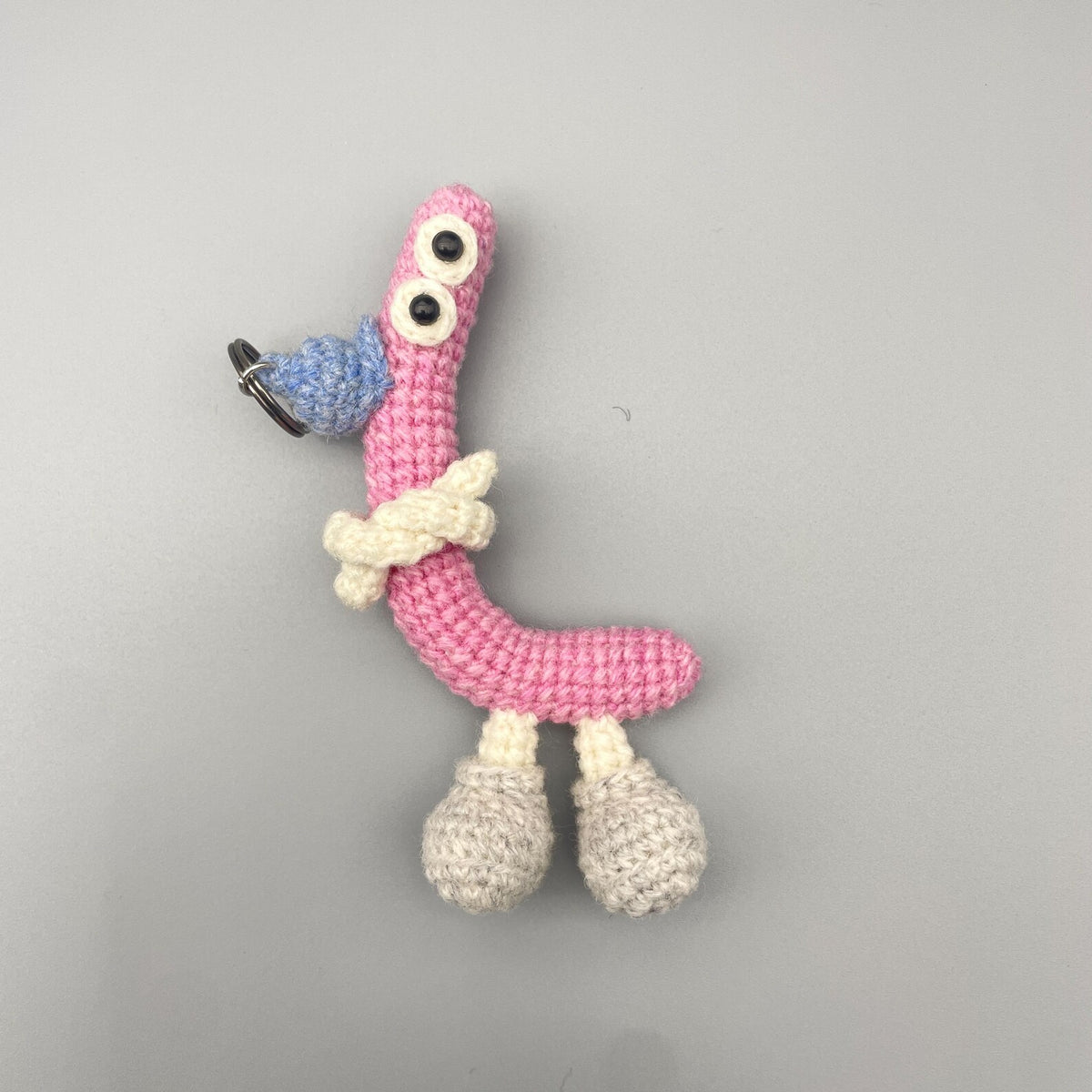 Hand Knit Wool Initial C Key Fob Vehicle Embellishment Modifiable Silhouette Romantic Monogram Trinkets Christmas Holiday Goods