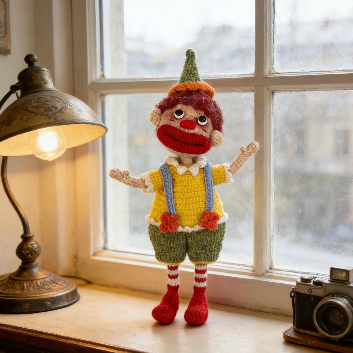 Handcrafted Circus Clown Statues Artistic Desktop Embellishments Vintage Keepsakes Romantic Tokens Christmas Holiday Trinkets