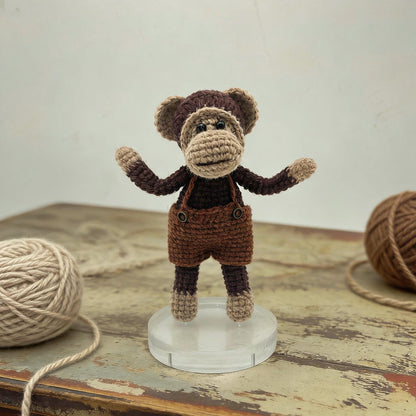 Artisan wool knit handicrafts, primate styled interior accents for bedroom & lounge, juvenile milestone memento, Yuletide household decor