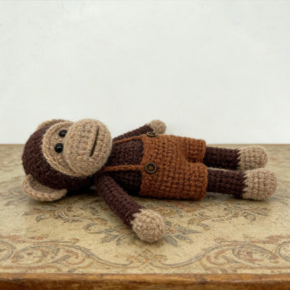 Artisan wool knit handicrafts, primate styled interior accents for bedroom & lounge, juvenile milestone memento, Yuletide household decor
