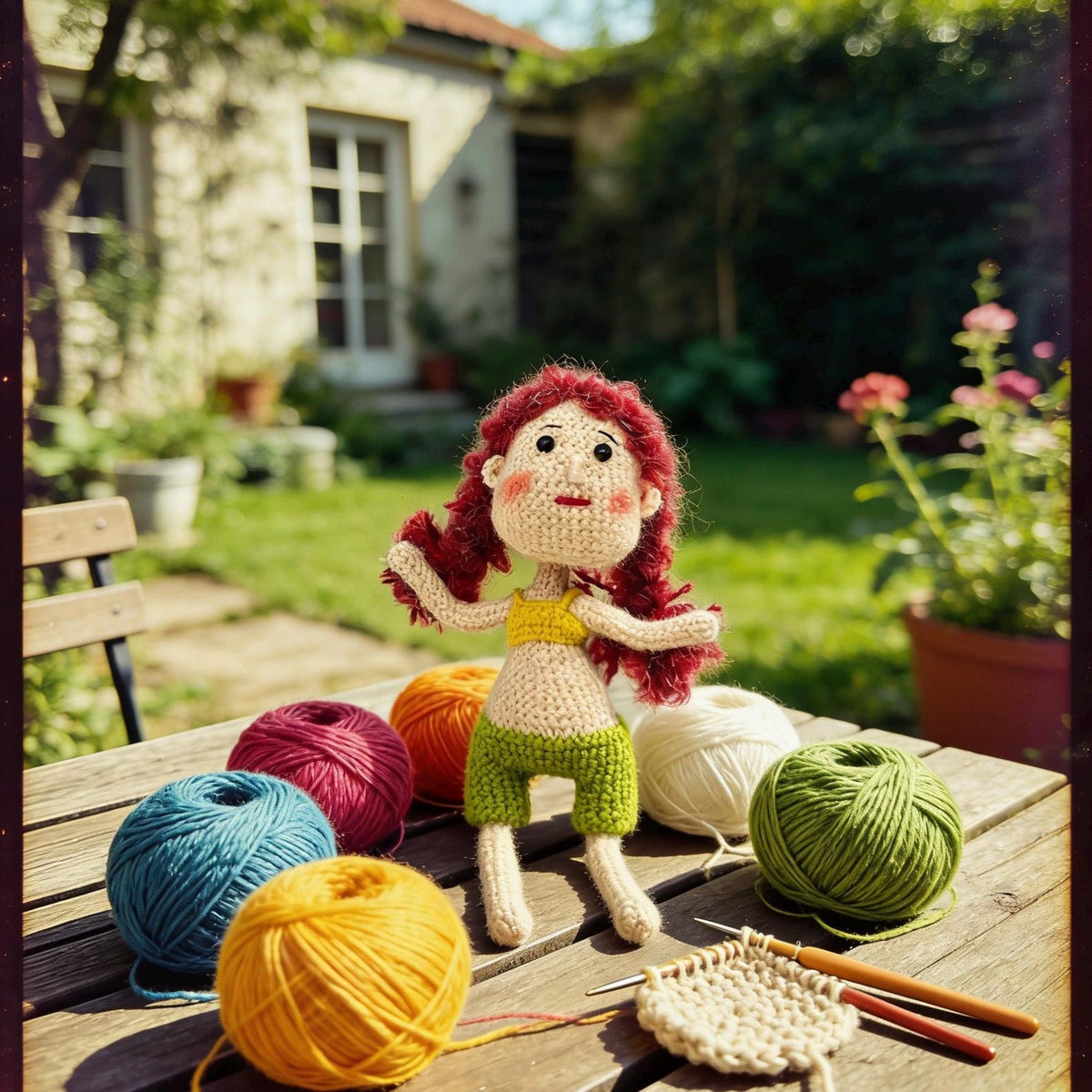 Hand Knit Girl Figurines Desktop Embellishments Sweetheart Tokens Gathering Mementos Maternal Holiday Surprises Christmas Festive Trinkets