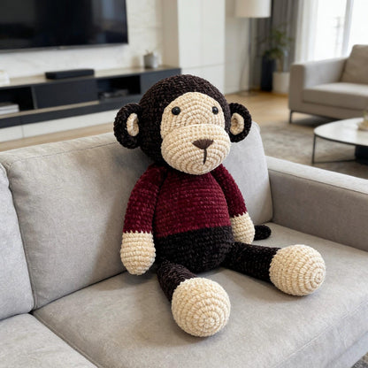 Hand Woven Silk Yarn Monkey Figurine Youth Bedroom Embellishment Comfort Plaything Sweetheart Tokens Christmas Holiday Trinkets