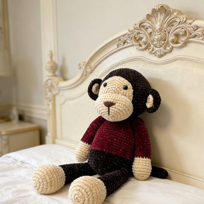 Hand Woven Silk Yarn Monkey Figurine Youth Bedroom Embellishment Comfort Plaything Sweetheart Tokens Christmas Holiday Trinkets