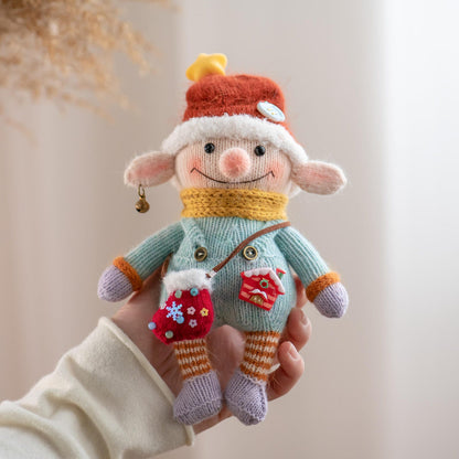 Handcrafted Holiday Pig Figurine Desktop Embellishment Unique Present For Winter Craft Fans Curator Worthy Mementos Christmas Festive Goods